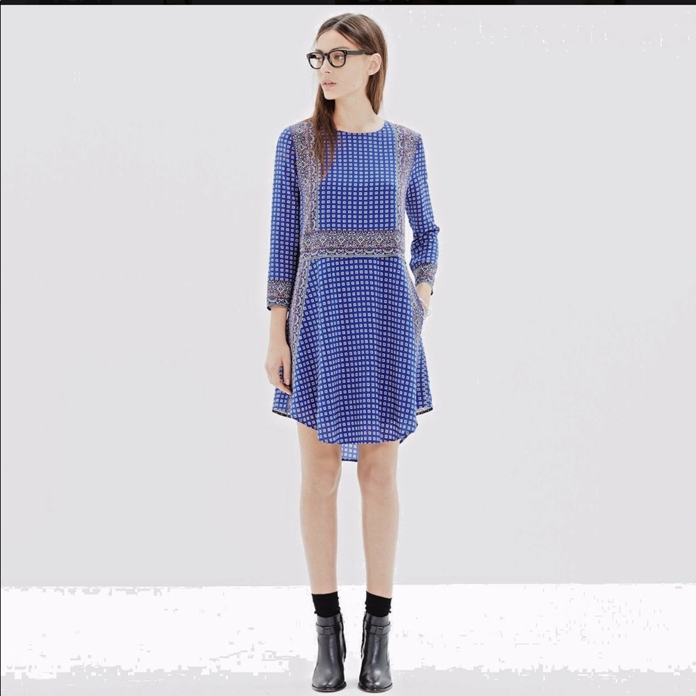 New Madewell silk ascot pocket print dress xs HP🎉 x3!